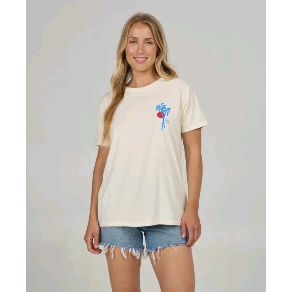 Salty Crew Geo Palm B.f. Tee - Off White Woman's xtra Small